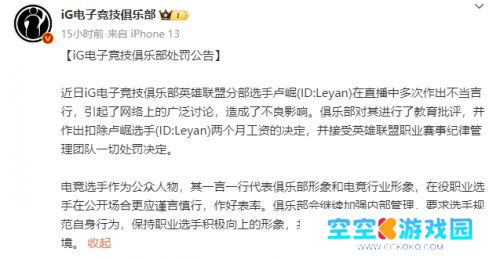 LPL最穷职业选手诞生，Leyan被罚10个月工资，过年回家兜里只剩9千块