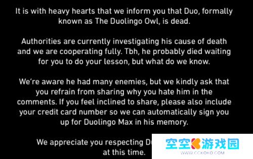 多邻国猫头鹰去世上热搜,官方整活直接“整死”了,网友纷纷热议