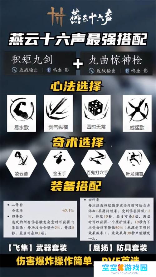 燕云十六声最强武器心法搭配推荐