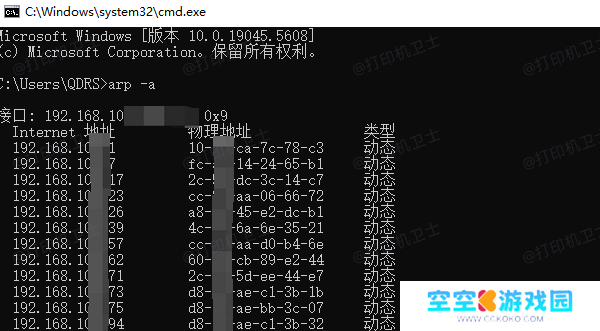 通过Windows命令提示符查看