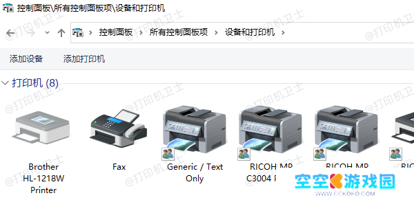 通过控制面板进入打印机